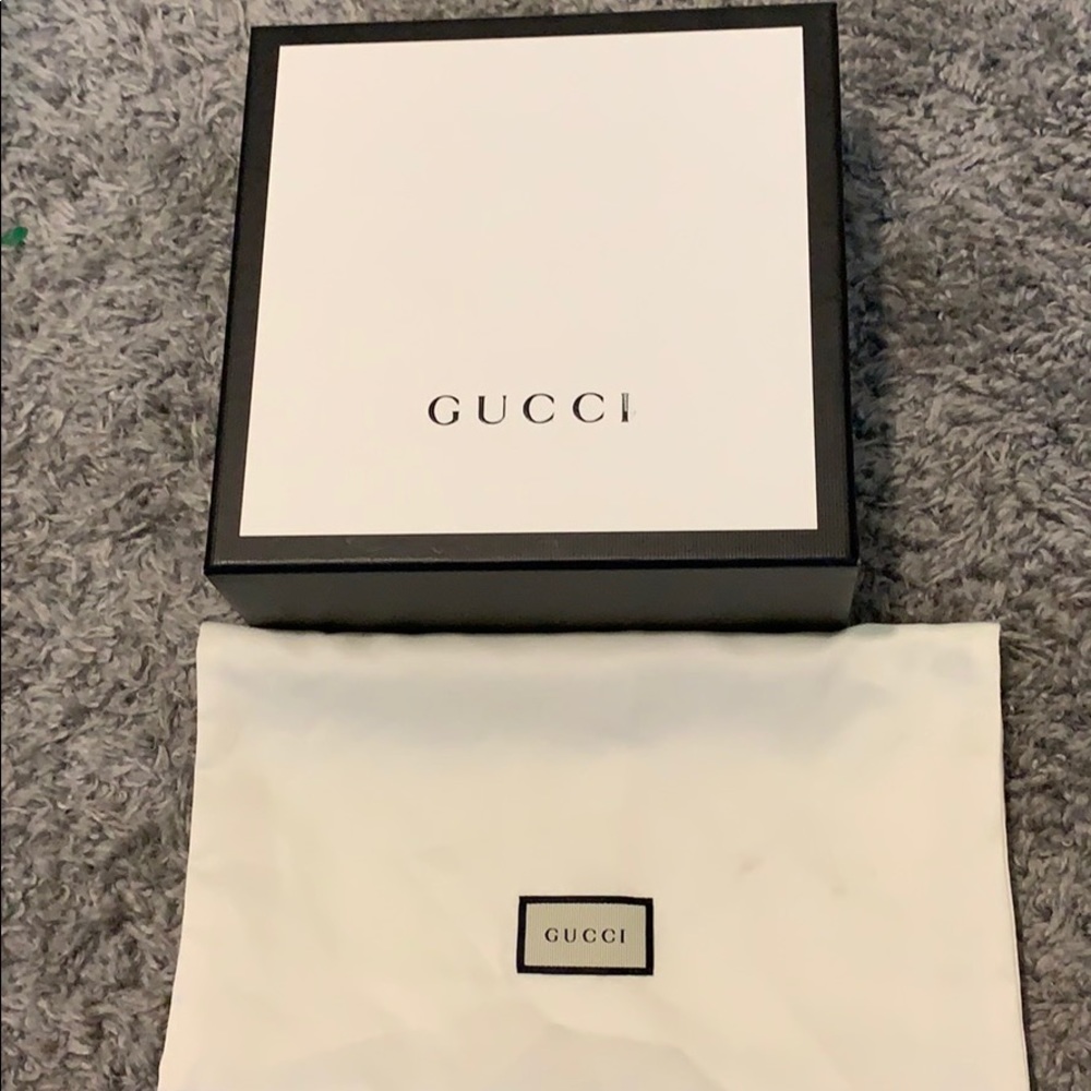 Gucci empty box and bust bag.